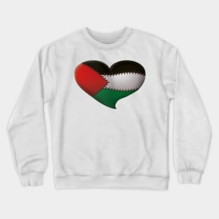 Palestinian heart with stitching joining the colors of the flag. Crewneck Sweatshirt